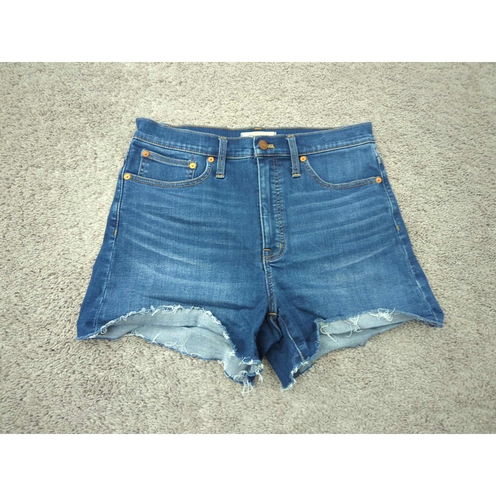 Madewell Jeans Shorts Womens 30 Blue Denim High Rise Cutoff Stretch